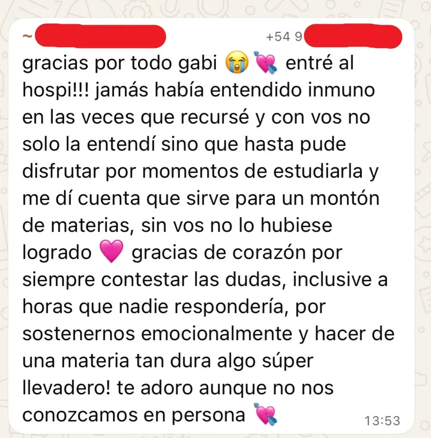 Mensaje de un alumno del curso (15 de 23)