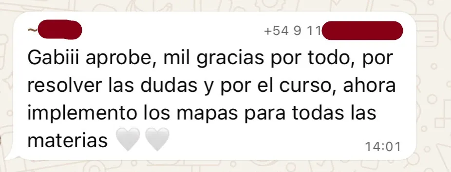 Mensaje de un alumno del curso (17 de 23)