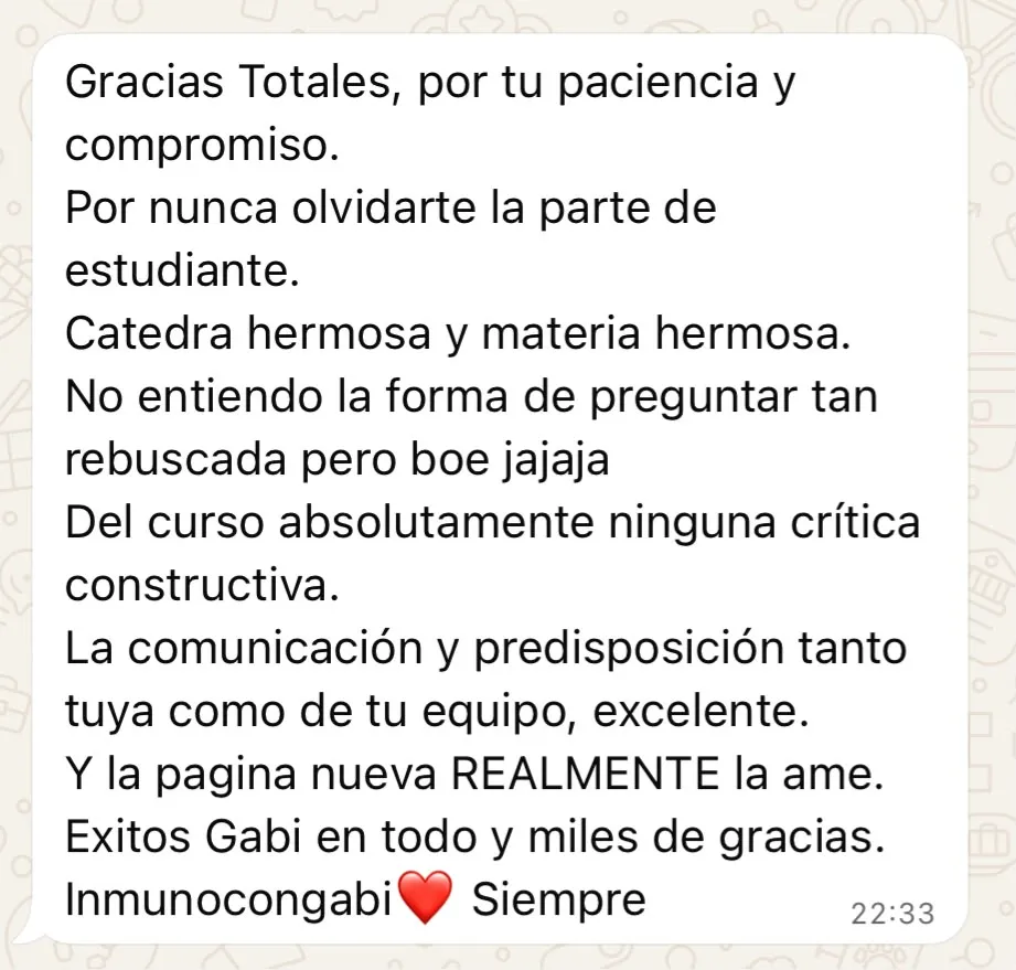 Mensaje de un alumno del curso (23 de 23)